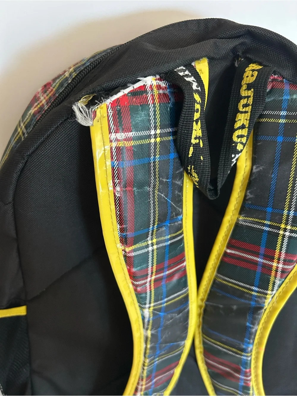 Harajuku Mini Plaid Backpack with Red Sequin Heart